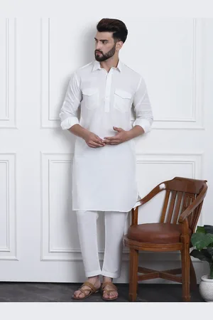 SOJANYA Men Off-White Solid Kurta with Salwar
