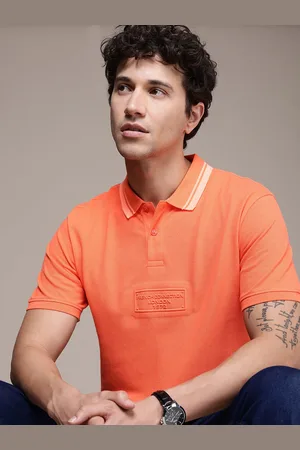 French Connection Pure Cotton Brand Logo Embossed Polo Collar T-shirt