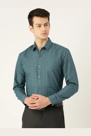 SOJANYA Men Green Classic Regular Fit Checked Formal Shirt
