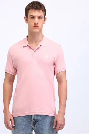Flying Machine Men Solid Polo Collar Cotton T-shirt
