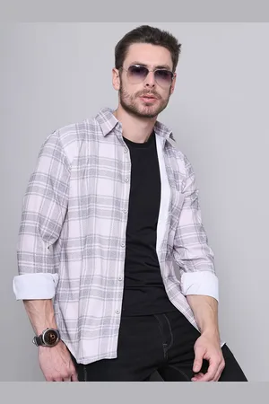 Majestic Comfort Relaxed Fit Spread Collar Tartan Checked Casual Shirt