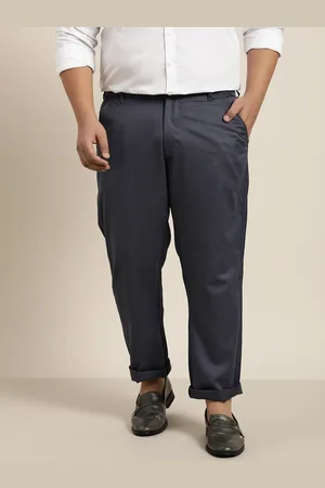 SOJANYA Men Charcoal Grey Smart Trousers