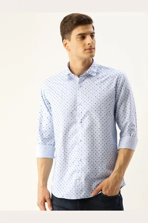 SOJANYA Men Blue Classic Regular Fit Micro Ditsy Printed Casual Shirt