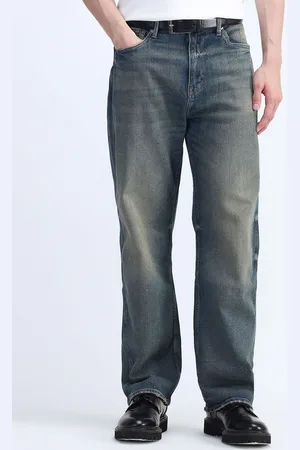 Flying Machine Men Kiddult Cobain Relaxed Fit Heavy Fade Stretchable Jeans