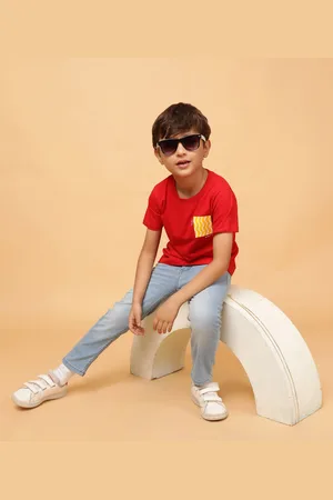 TALES & STORIES Boys Blue Slim Fit Light Fade Stretchable Denim Jeans