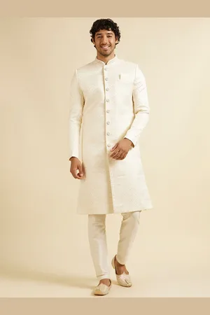 Manyavar Men Embellished Art Silk Sherwani Set