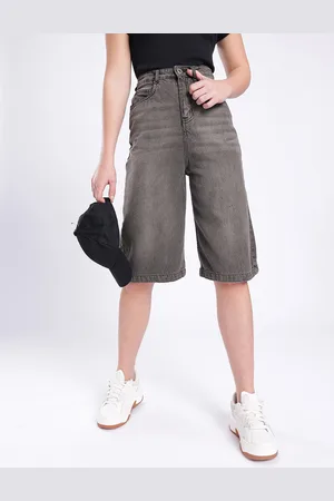 DressBerry Women Street Style Faded Denim Shorts