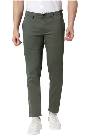 Basics Men Tapered Fit Mid-Rise Cotton Trousers
