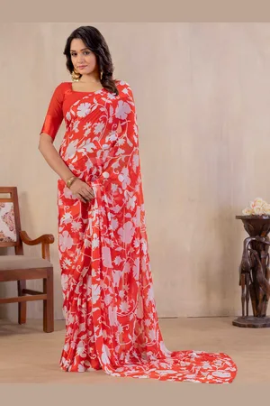 Rhey Women Floral Printed Saree With Blouse Piece