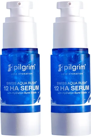 Pilgrim Set Of 2 Swiss Aqua Rush 12HA Serums with Hydration Burst Beads - 30 ml Each
