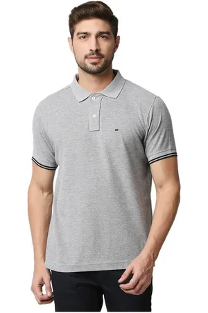 Basics Men Polo Collar Extended Sleeves Applique T-shirt