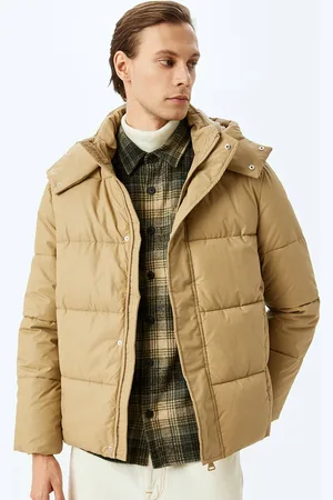 Koton Men Camouflage Padded Jacket with Patchwork