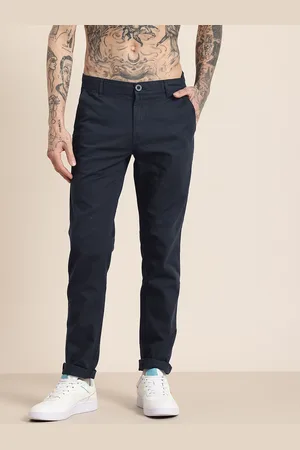 HERE&NOW Men Slim Fit Pure Cotton Chinos Trousers