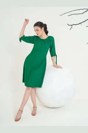 PURVAJA Women Round Neck A-Line Dress
