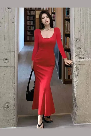 HERE&NOW Women Round Neck Maxi Dress