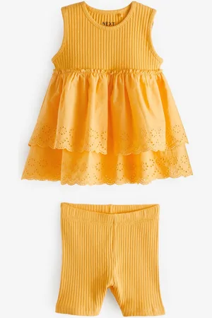 Next Infant Girls Schiffli Ribbed Tunic With Shorts