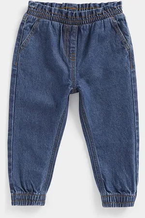 Mothercare Girls Cotton Mid-Rise Jogger Jeans