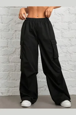 Broadstar Women High-Rise Loose Fit Cargo Track Pants