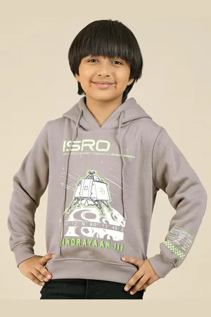 Kidsville Boys Isro Printed Long Sleeve Hooded Sweatshirt