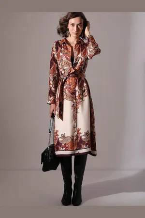 VERO MODA Women Ethnic Motifs Print Shirt Midi Dress With Belt