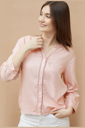 Lifestyle Women Mandarin Collar Shirt Style Top