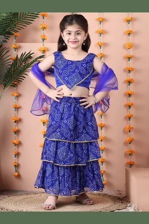NEUDIS Girls Bandhani Printed Gotta Patti Ready to Wear Lehenga & Choli With Dupatta
