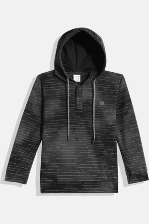 CAVIO Boys Typography Printed Hooded Sweatshirt