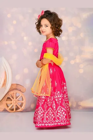 SAKA DESIGNS Girls Embroidered Sequinned Ready to Wear Lehenga & Blouse With Dupatta