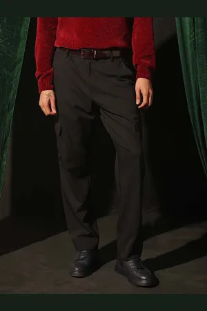 RARE RABBIT Men Comfort Fit Loose Fit Mid-Rise Formal Trousers