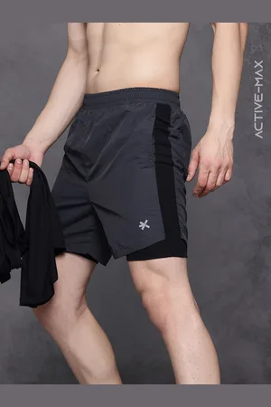 HRX Men Brand Logo Print Running Shorts with Reflective Detail