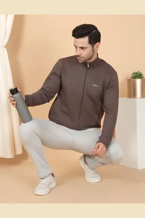 Sweet Dreams Men Mock Collar Front-Open Sweatshirt