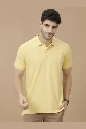 Linen Club Men Polo Collar Linen Blend Slim Fit T-shirt