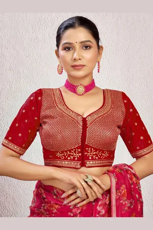 Kalini Women Embroidered Padded Saree Blouse