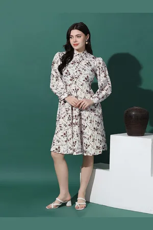 Moda Rapido Women Floral Printed Puff Sleeves Fit & Flare Dress