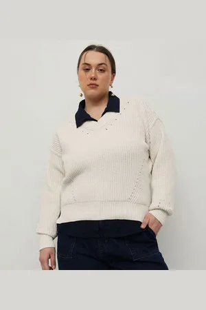 CURVY STREET Women Cable Knit Pullover Sweater