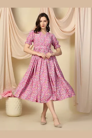 Moda Rapido Women Floral Print Puff Sleeve Fit & Flare Dress