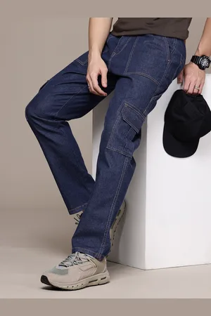 WROGN Men Relaxed Cargo Fit Light Fade Stretchable Jeans