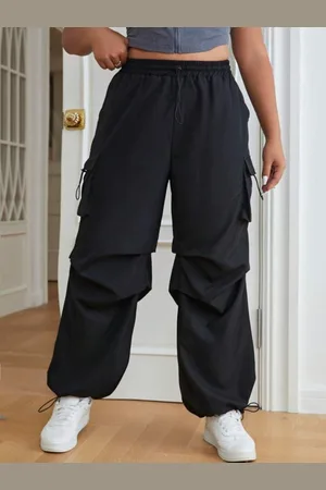 Broadstar Women Smart High-Rise Parachute Trousers