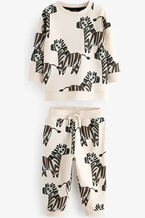 Next Boys Zebra Printed Pure Cotton T-shirt and Joggers