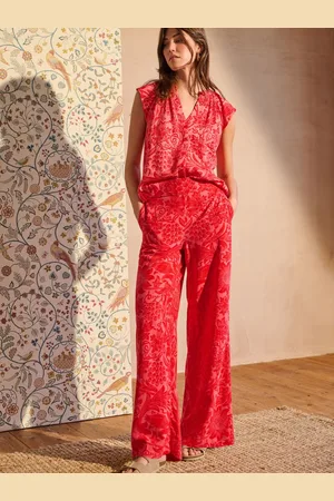 Next Women Wide Leg Floral Printed Trousers