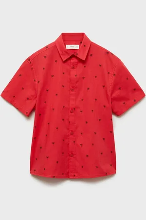 MANGO Boys Floral Pure Cotton Casual Shirt