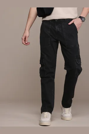 WROGN Men Relaxed Fit Light Fade Stretchable Cargo Jeans