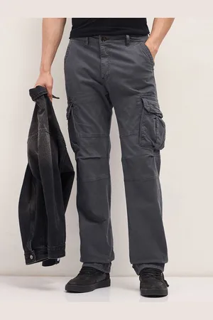 The Bear House Men Cotton Solid Regular Fit Cargo