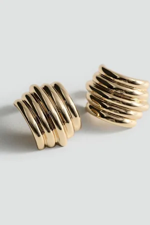 MANGO Circular Shaped Half Hoop Earrings
