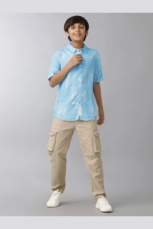UNDER FOURTEEN ONLY Boys Spread Collar Floral Printed Casual Shirt