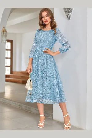 BAESD Women Floral Printed Fit & Flare Midi Dress