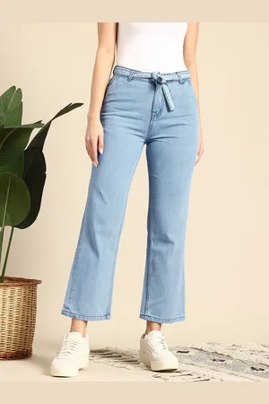 Mast & Harbour Women Straight Fit High-Rise Jeans Comes With A Belt