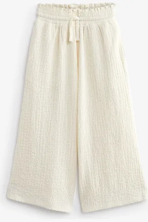 Next Girls Crinkle Texture Jersey Wide Leg Trousers
