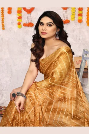 Kalini Tie and Dye Poly Chiffon Leheriya Saree