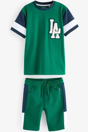 Next Boys Pure Cotton Colourblocked T-shirt with Shorts Set